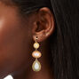 Gold 2.5&quot; Geode Drop Earrings,