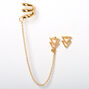 Gold Double Triangle Connector Earrings,