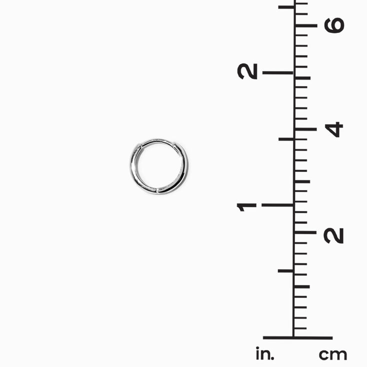 ICING Select Sterling Silver Cubic Zirconia 2MM Round Stud &amp; 8MM Clicker Hoop Earrings,