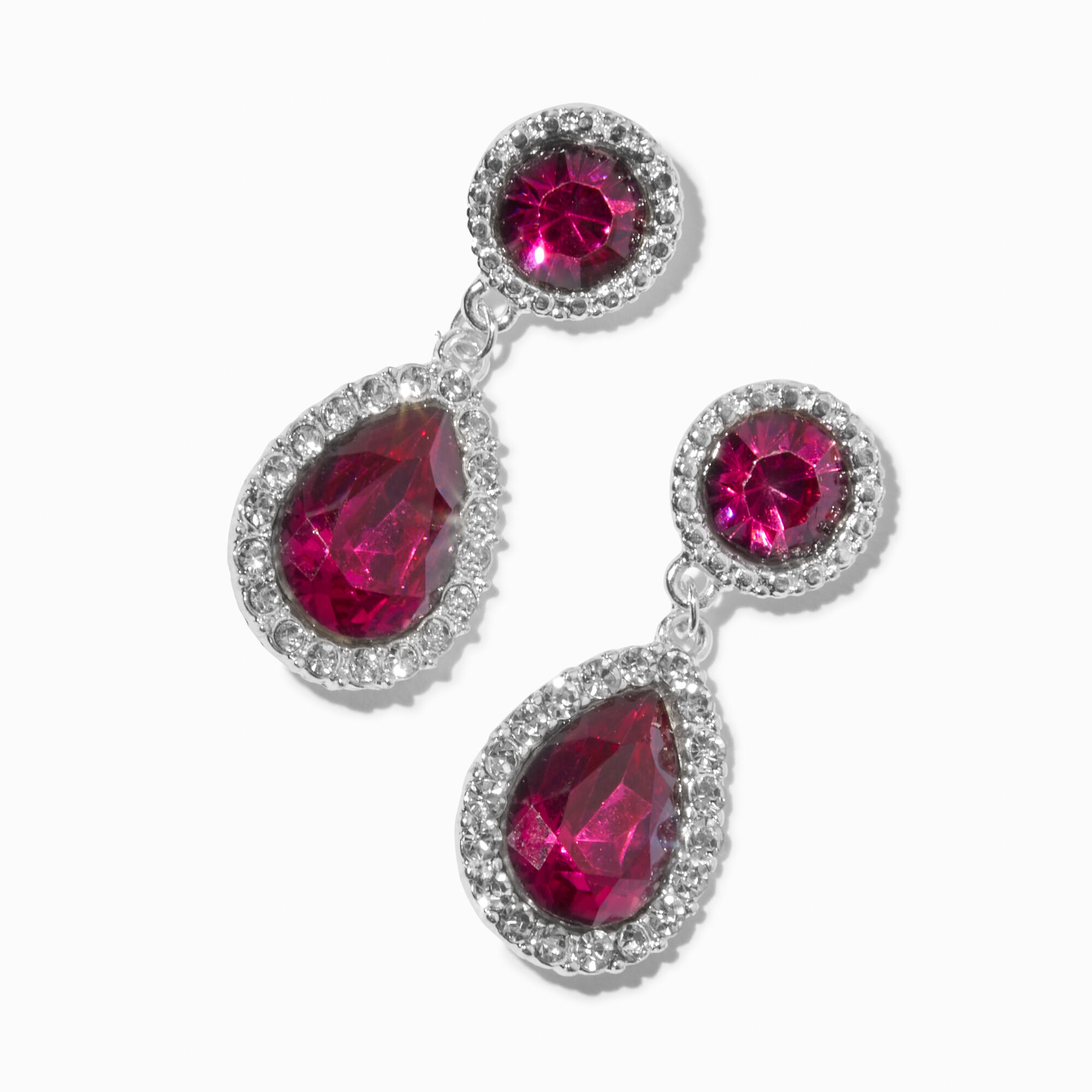 Purple rhinestone earrings on sale