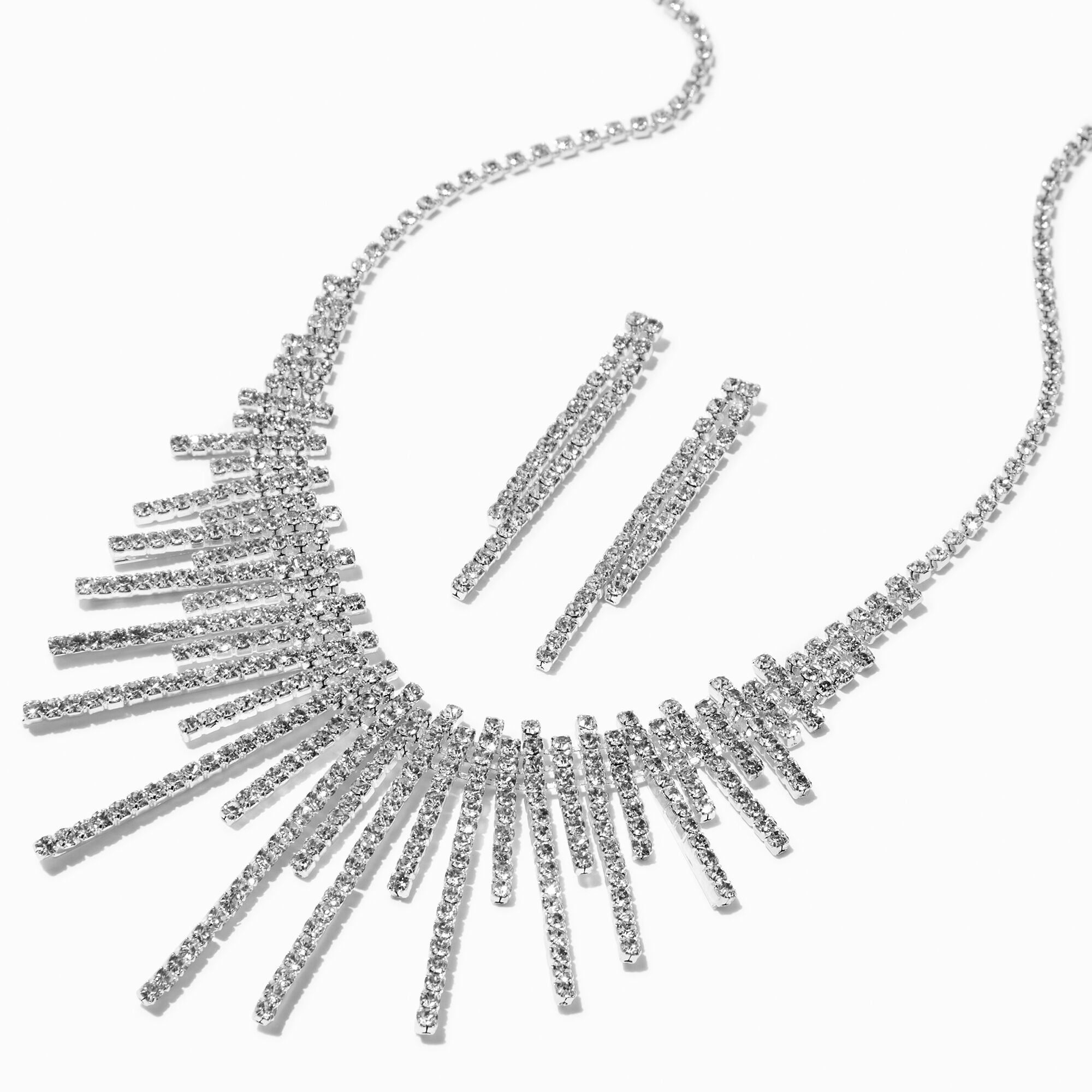 Teardrop necklace store and earrings