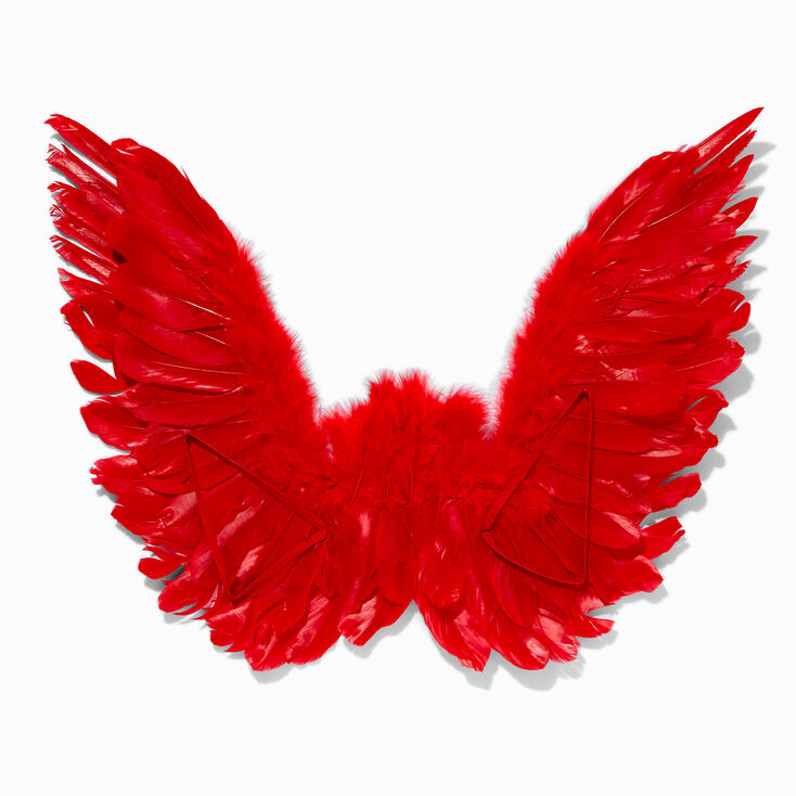 Red Feathery Angel Wings,