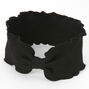 Ribbed Knotted Ruffle Headwrap - Black,