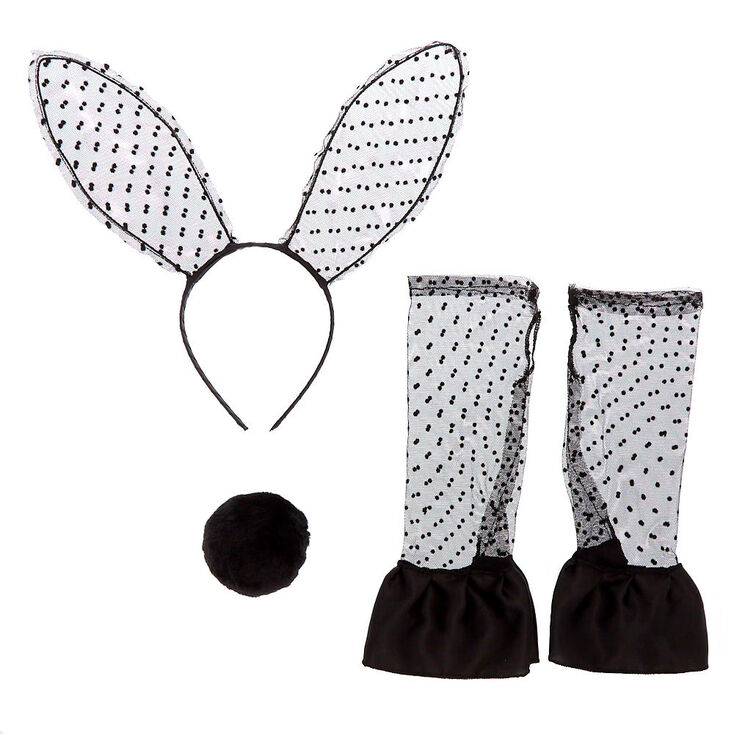Lace Bunny Costume Kit - Black, 3 Pack,