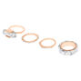 Rose Gold Marble Rings - 4 Pack,