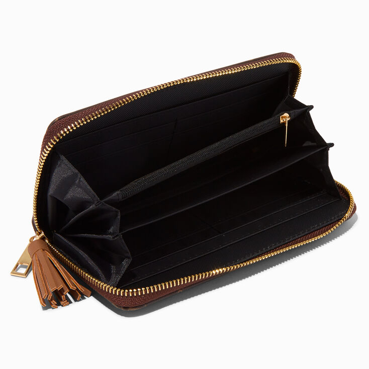 Brown &amp; Black Status Icons Wristlet Wallet,