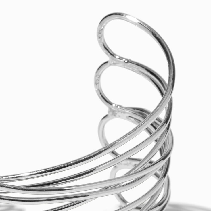 Silver-tone Wire Cuff Bracelet ,