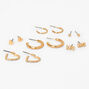 Gold Hoops and Stud Earrings Set - 6 Pack,