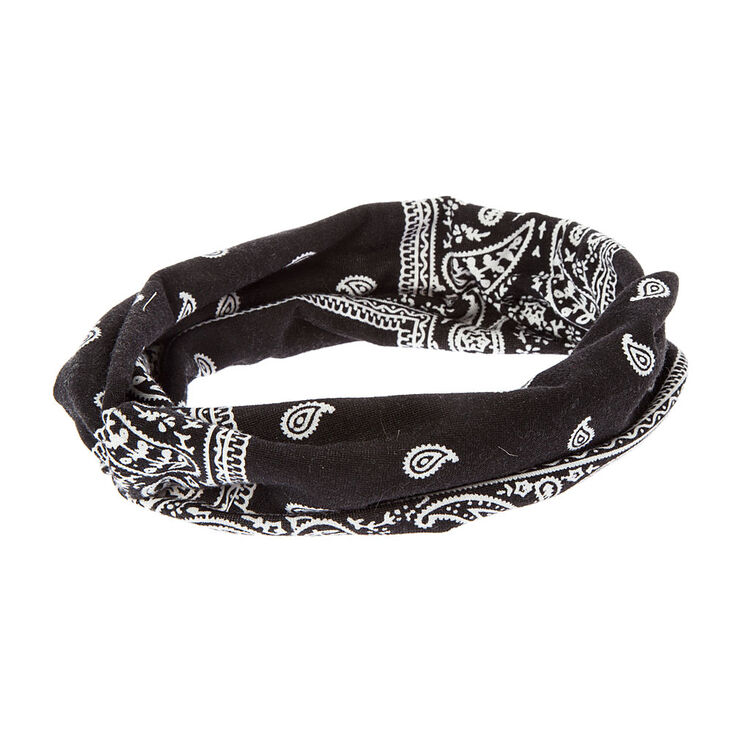 Black Paisley Headwrap,