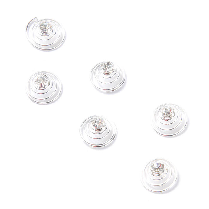 Small Rhinestone Stud Hair Jewels Set of 6,