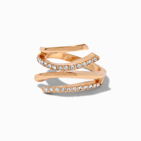 Gold-tone Embellished Twist Ring,