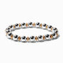Mixed Metal Beaded Stretch Bracelet,