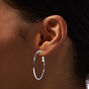 Icing Recycled Jewelry Silver-tone 40MM Hoop Earrings,