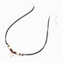 Beaded Shark Tooth Pendant Black Cord Necklace,