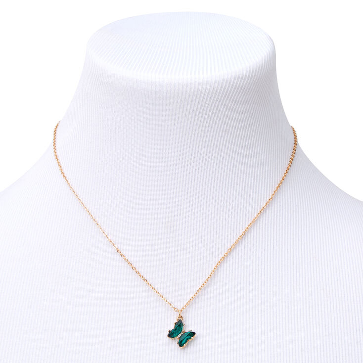 Butterfly Birthstone 16&quot; Gold Pendant Necklace - June,