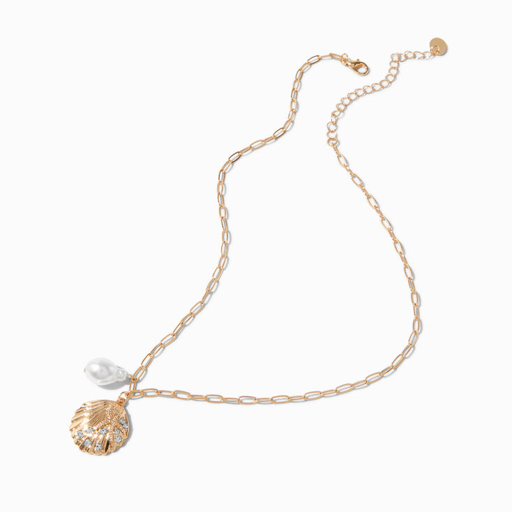 Starfish, Shell, &amp; Pearl Gold-tone Pendant Necklace,