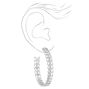 Silver 60MM Leaf Hoop Earrings,