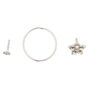 Sterling Silver Crystal Flower Tragus Earrings - 3 Pack,
