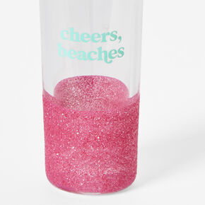 Cheers, Beaches Pink Glitter Shot Glass,