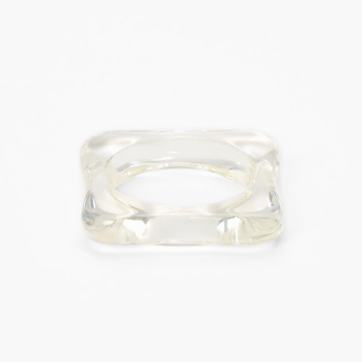 Square Resin Ring - Clear,