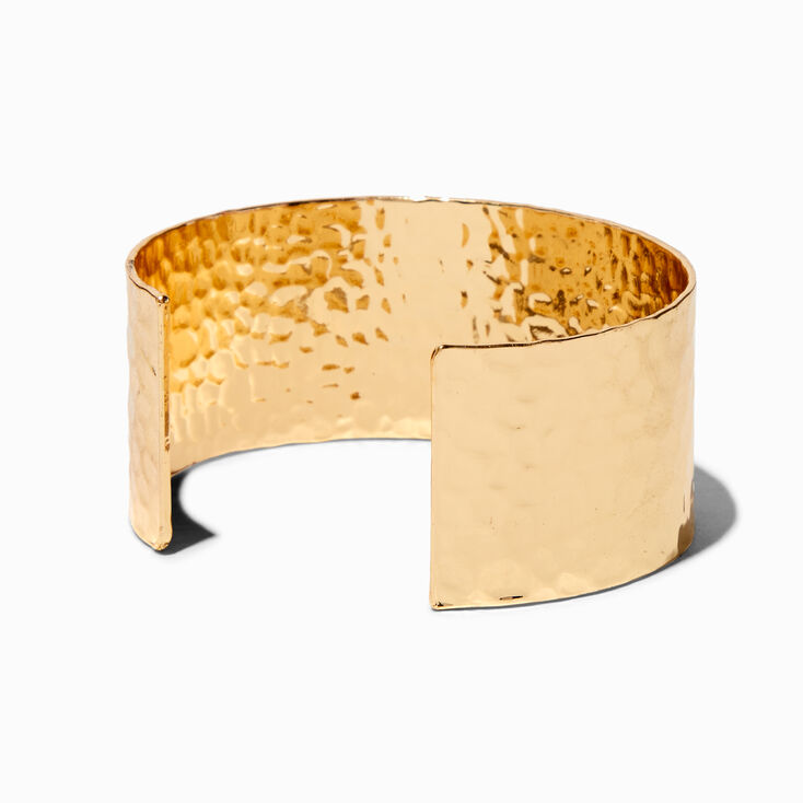 Gold-tone Hammered Cuff Bracelet,