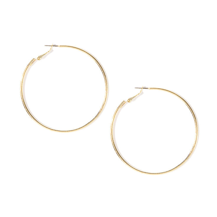 50MM Gold Rounded Band Hoop Earrings,