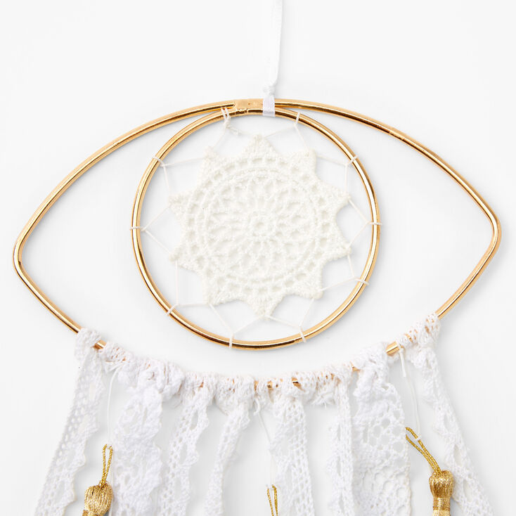 White Evil Eye Crochet Hanging Wall Art,