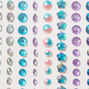 Purple &amp; Blue Assorted Crystal Hair Gems - 80 Pack,