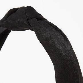 Satin Knotted Headband - Black,