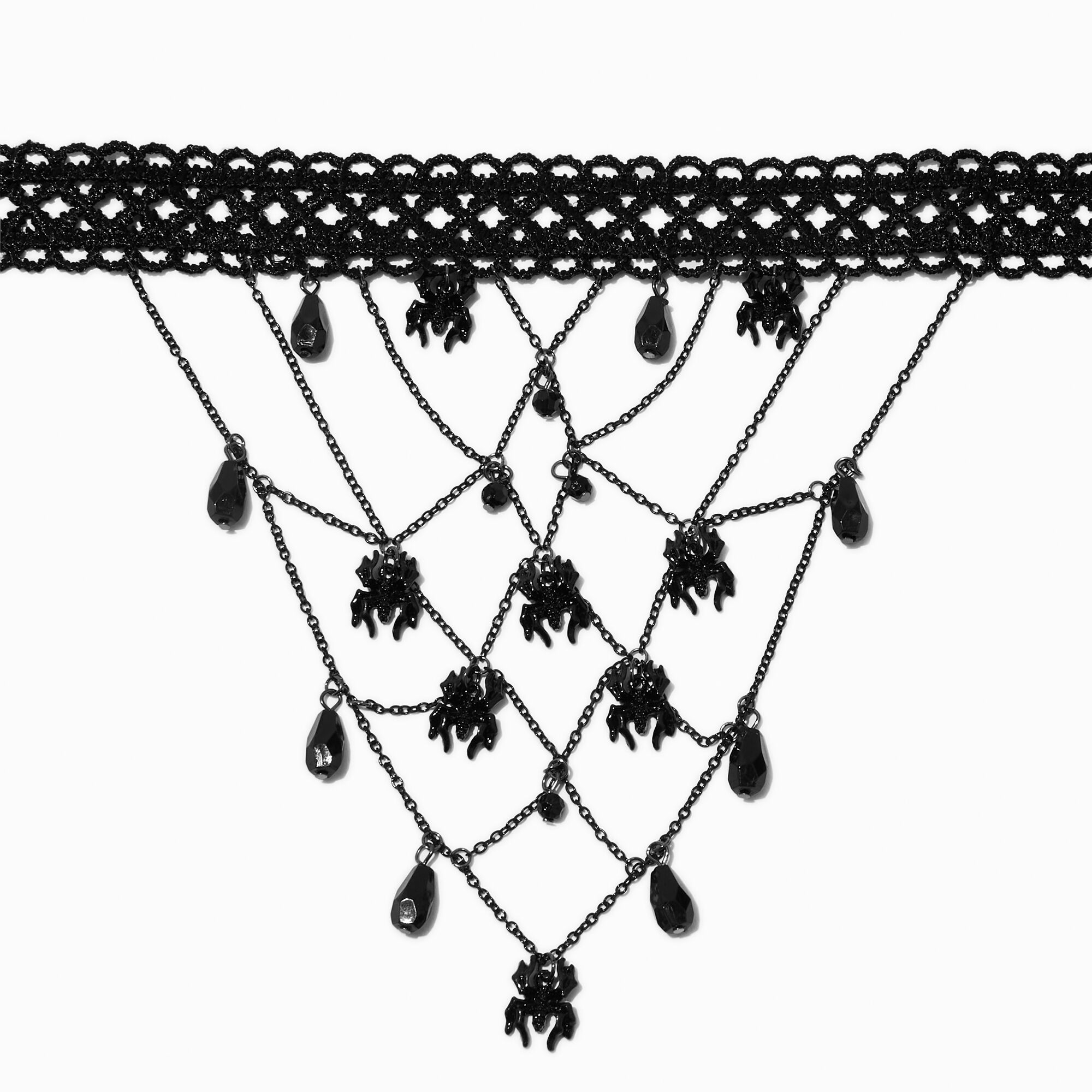 Black Spider Web Chains Statement Choker Necklace Icing US