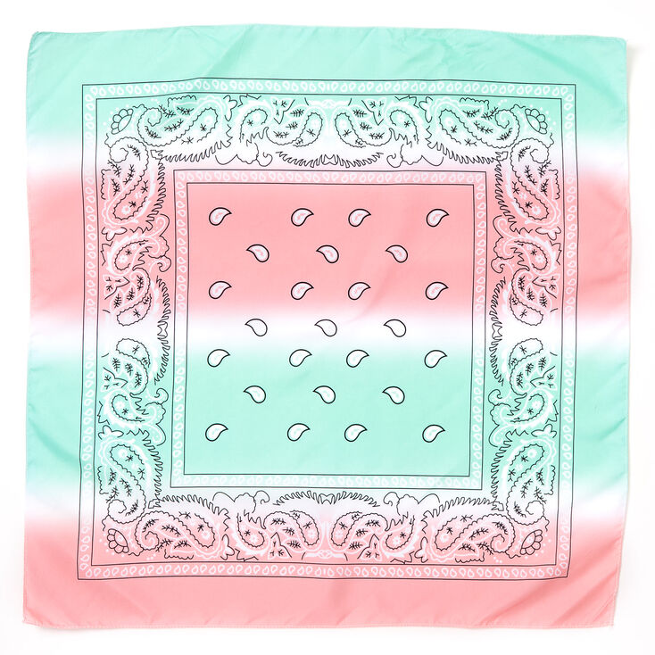 Blue & Pink Pastel Ombre Paisley Bandana Headwrap | Icing US