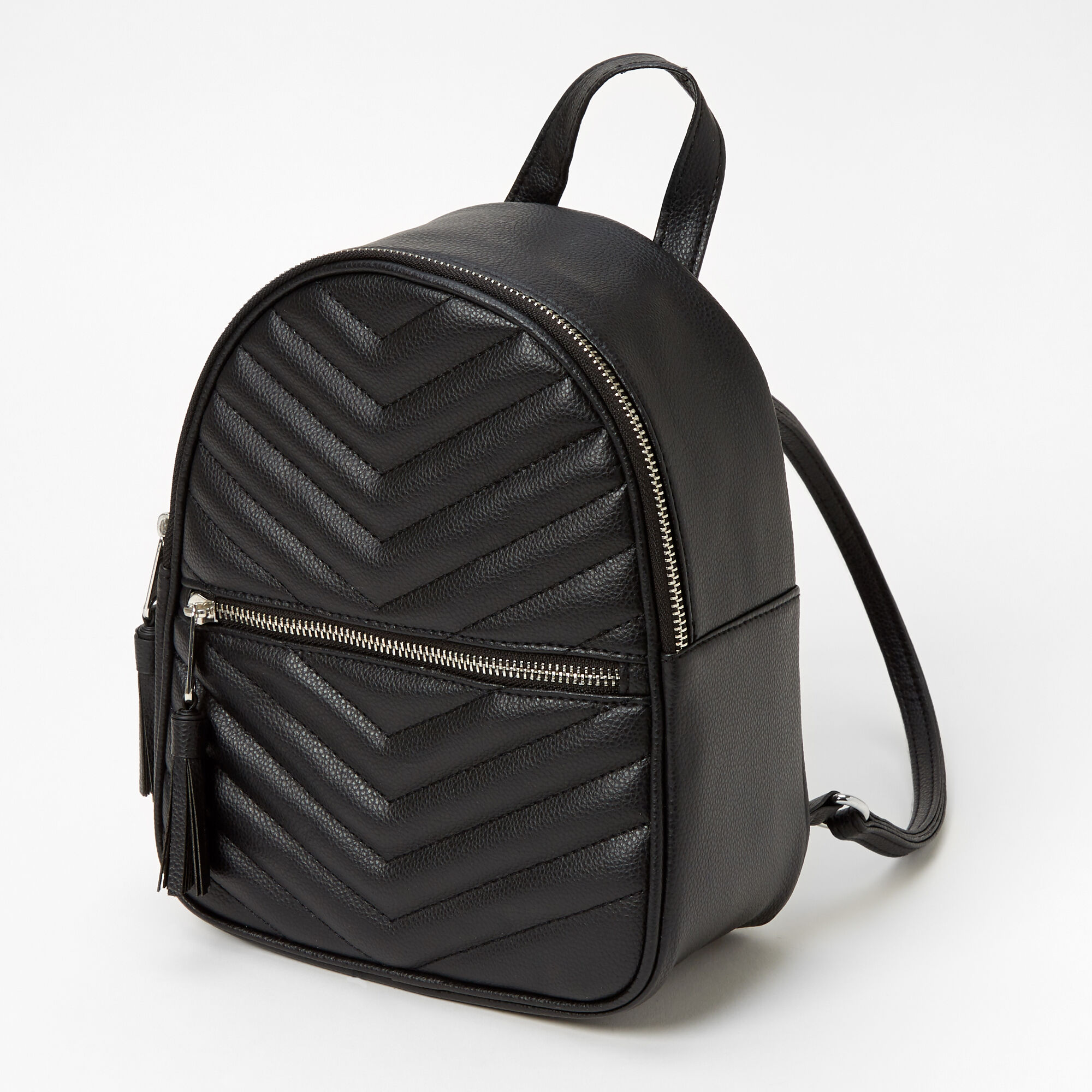 Quilted Small Backpack - Black