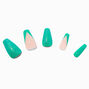 Kelly Green Glitter Tip Squareletto Vegan Faux Nail Set - 24 Pack,
