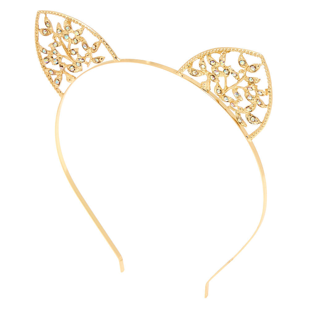 Cat Ears Headband Gold Cat Ears Headband Gold Crystal Cat Crystal Cat Ears