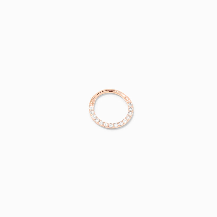 18K Rose Gold Plated 18G Crystal Cartilage Clicker Earring,