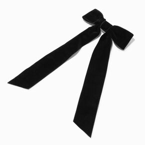 Black Velvet Long Tail Bow Hair Clip,