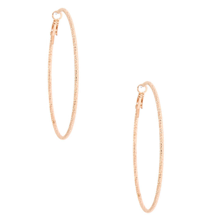 Rose Gold 70MM Laser Cut Hoop Earrings,
