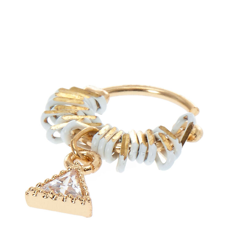 Triangle Faux Crystal Cartilage Hoop,
