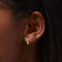 Sterling Silver One 8MM Two-Tone Hoop Earring,