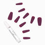 Matte Burgundy Squareletto Vegan Faux Nail Set - 24 Pack,