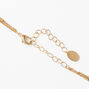 Gold Initial Medallion Multi Strand Necklace - A,