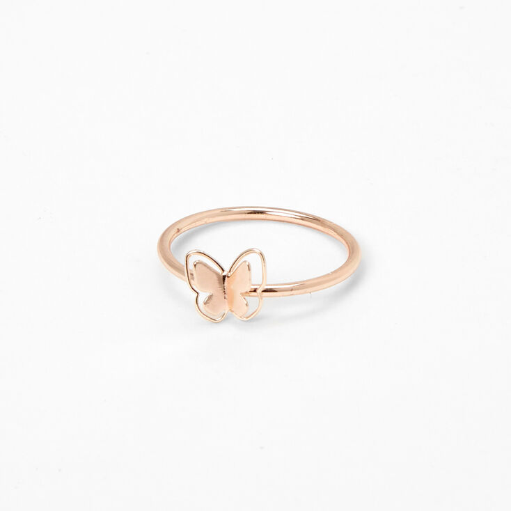 Rose Gold Dimensional Butterfly Ring,