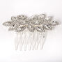Silver Rhinestone Halo Leaf Hair Comb,