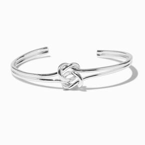 Silver-tone Double Knot Cuff Bracelet,