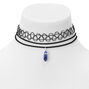 Black Double Cord Choker Necklace Set - 2 Pack,