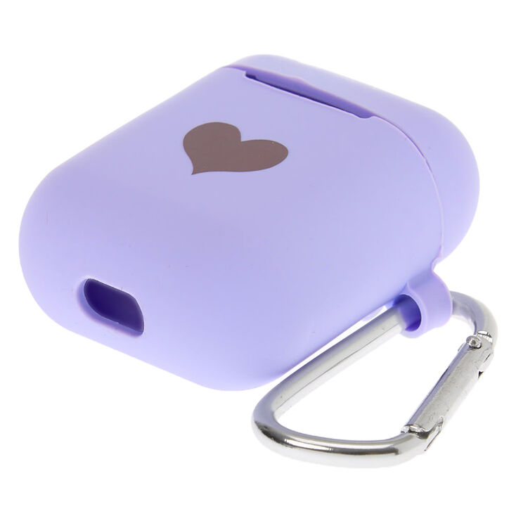 Lavender Heart Silicone Earbud Case Cover - Compatible With Apple AirPods&reg;,