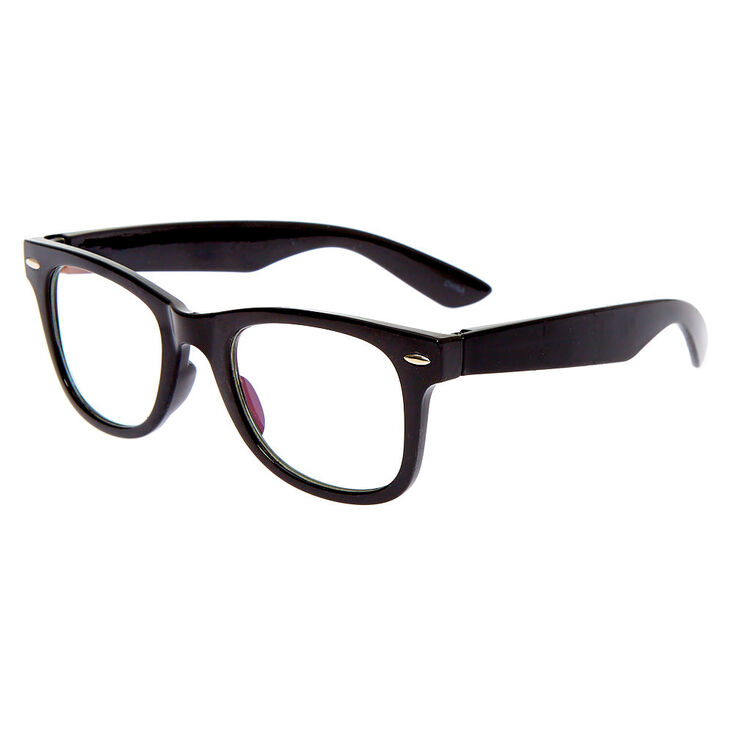 Blue Light Reducing Retro Clear Lens Frames - Black,