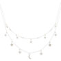 Silver Celestial Charm Multi Strand Necklace,