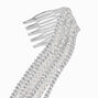 Silver Crystal &amp; Pearl Chain Hair Comb,