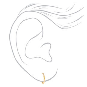 18kt Gold Plated Single 10MM Huggie Hoop Earring,